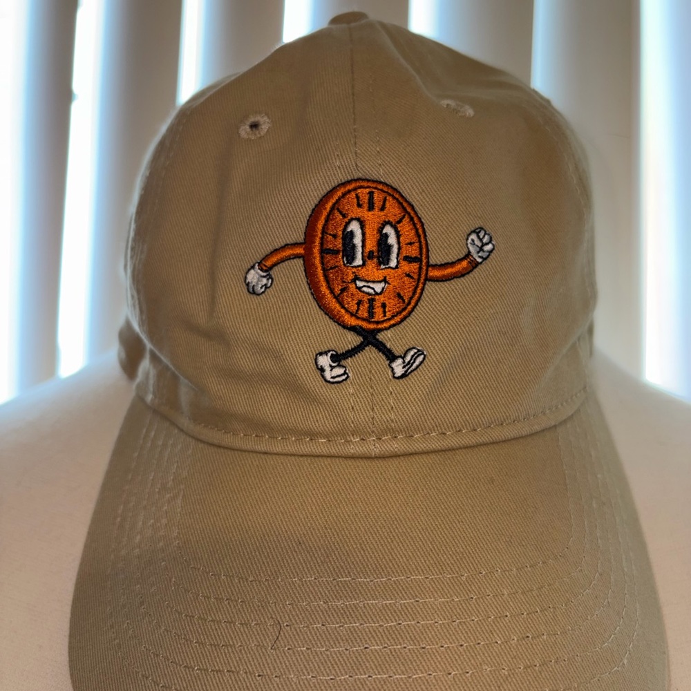 Khaki Cap with Orange Embroidered Character